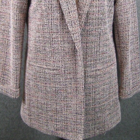 Nanette Lepore Open Front Tweed Blazer Jacket Pink Size M - Picture 3 of 7
